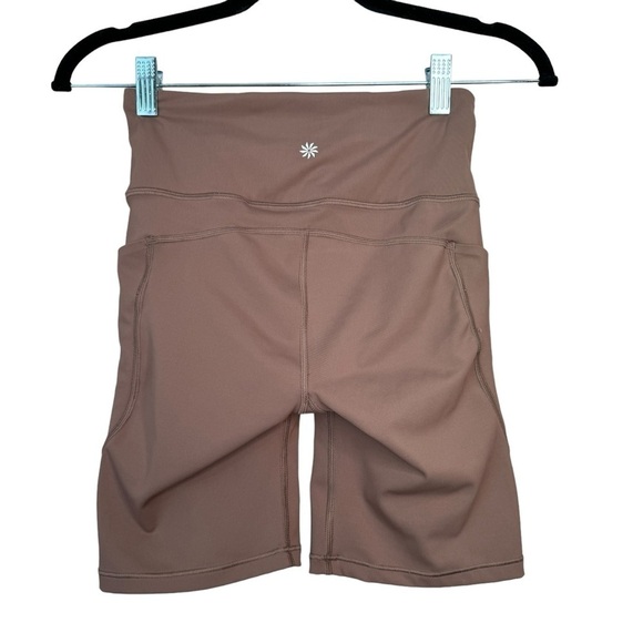 ATHLETA Ultimate Stash Pocket 7" Bike Short High Rise Workout Brown Women's XS - Picture 2 of 6